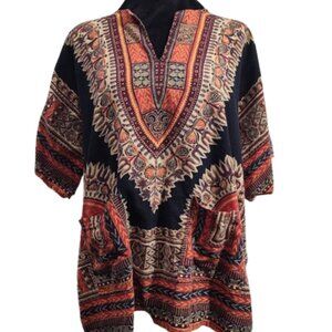 Naqui Vintage Dashiki Tunic 100% Cotton Size Large